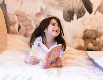 child happy reading